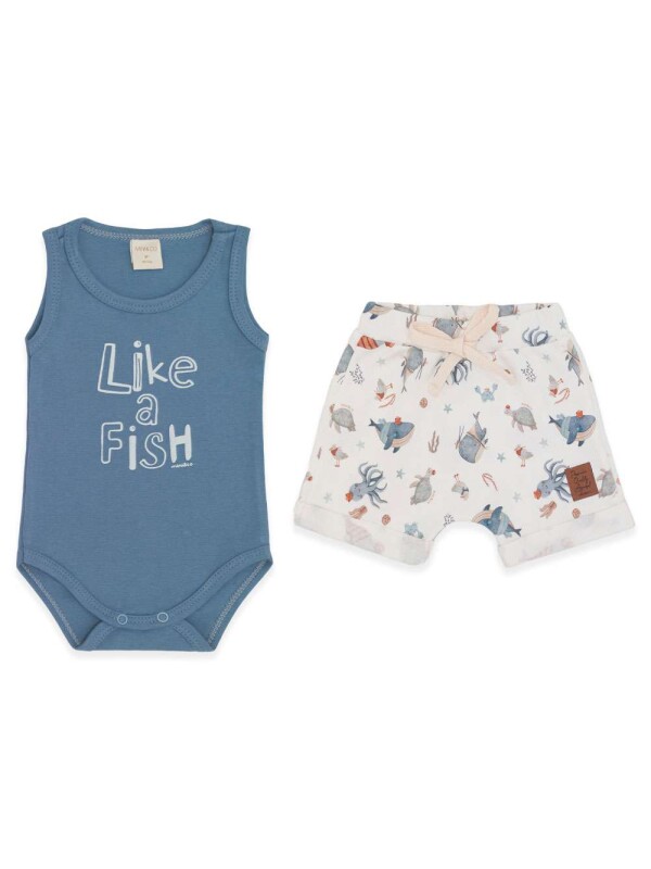 CONJUNTO BODY REGATA COM SHORTS MALHA COLECAO MAR - Geral